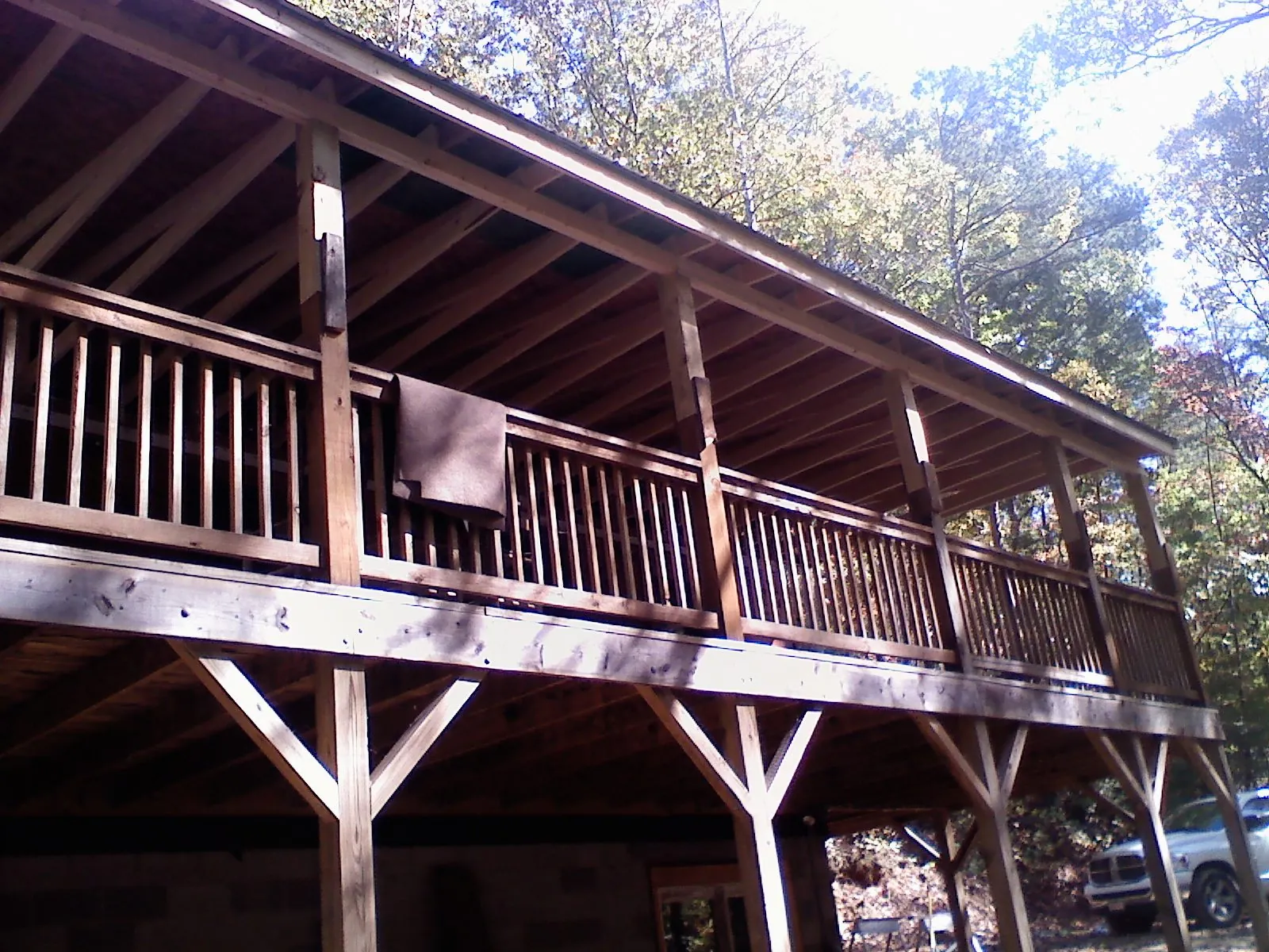 Timber framing under a new elevated porch and deck — Roof Leak Repair in Albrightsville by Roofing Brothers